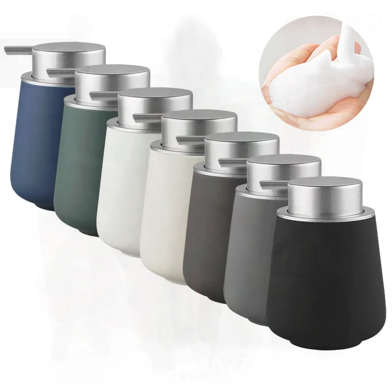 Amazon Explosions Ceramica Gomma siliconica Vernice Sensazione Schiuma Disinfettante per le mani Confezione Press Sub-Pack Shampoo Mousse da bagno Set da due pezzi