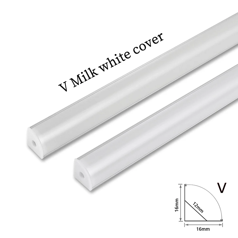 1-30pcs/Lot perfil aluminio led Corner Aluminium Profile Channel Holder for LED Strip Light Bar Cabinet Lamp Kitchen Closet 썸네일 3