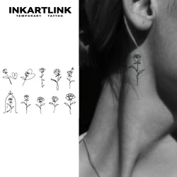 Flower Temporary Tattoo,Lasts To 15 Days New Technology Magic Waterproof Semi Permanent Sticker.