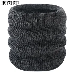 Unisex Knitted Warm Chenille Scarf Winter Autumn Ring Women Bandana Solid Scarf Fleece Men Headband Neck Scarf Shawl