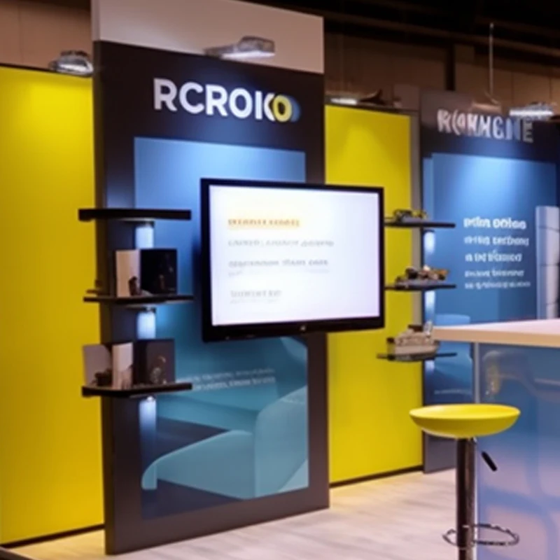 Conception de cabine d'exposition avec étagère TV, profil en aluminium, bord éclairé, présentoir mural en tissu de Tension sans cadre