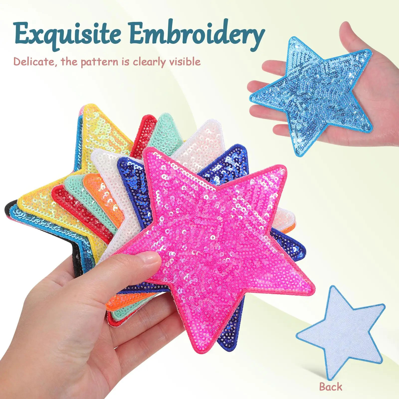 

10 Pcs Embroidered Cloth Patch Applique Jacket Accessories Iron Sequins Variety Colors Resistant Trucker Hat Bulk