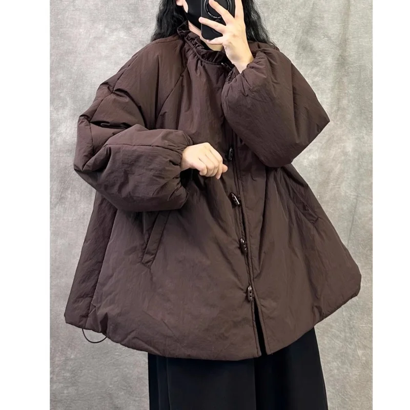 Cotton Padded Jacket Vintage Clothing For Women 2026 Spring Autumn Winter Thickened Warm Loose Large Size Quilted Coat w1714