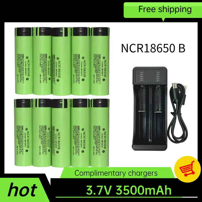 

Free Shipping Air Express NCR 18650B 34B 3.7V 3500mAh 30A Discharge Lithium-ion Rechargeable Battery Charger for Monitoring,Etc