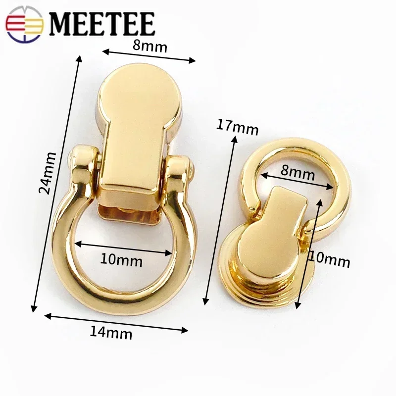 20/50Pcs 8/10mm Bag Handle Screw Rivet Clasp Handbag Decor Studs Button Nail Rivets Metal Ring Buckles Snap Hook Accessories