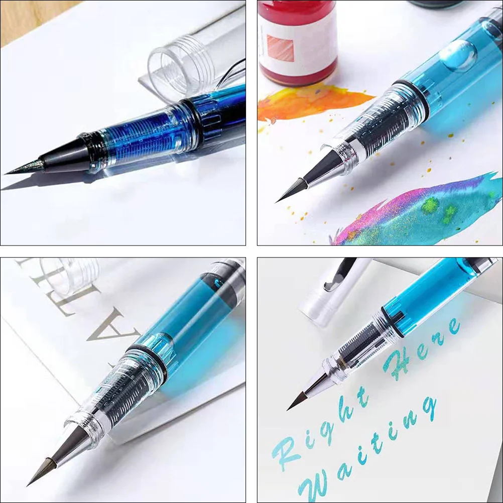 5 Pcs Pen-Type New Writing Brush Watercolor Set Pens Soluble Refillable Ink Plastic