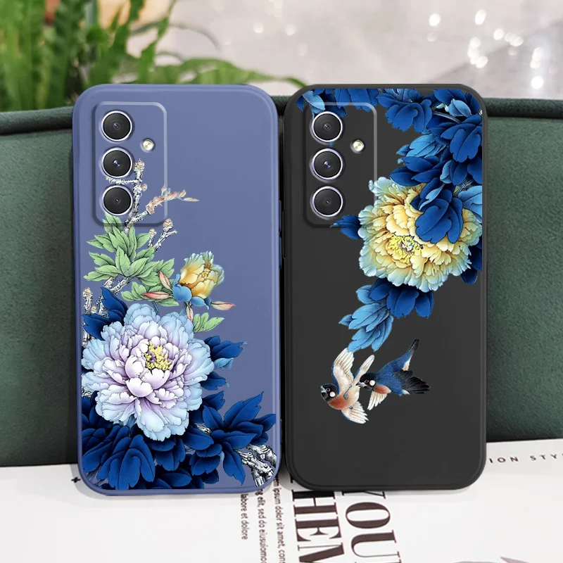 Custodia per telefono Blue Blossom per Samsung Galaxy A54 A34 A24 A14 A55 A35 A25 A15 A05 A05S A04 A04S A04E 4G 5G Cover