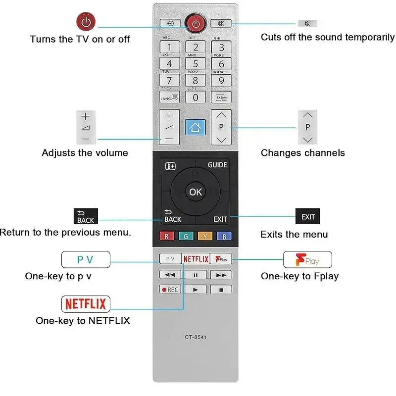 1 Piece Controller For  TV 50U6863DB 65U6863DB 24/32/39/40/43/48/49L2863DB 32/39/40/43/49L3863DB Remote Control CT-8541