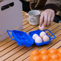 6-Grid Eggs Boxes Shockproof Portable Egg Container Dropproof Eggs Protection Tray Non-slip with Handle for Outdoor Picnic