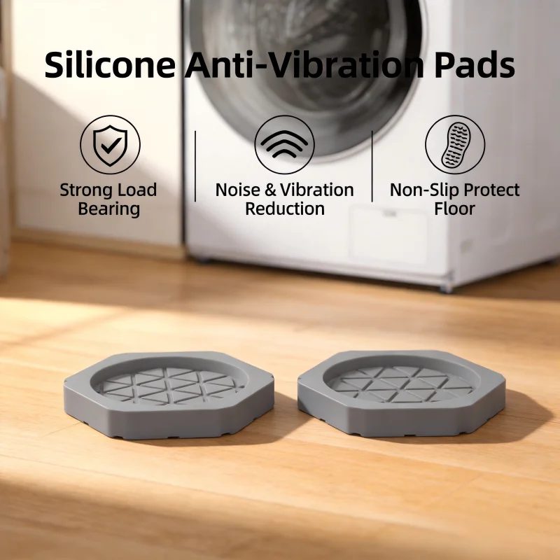 Anti-Slip Silent Shockproof Washing Machine Feet Pads - Durable Non-Slip Stabilizers for Appliance Movement Prevention