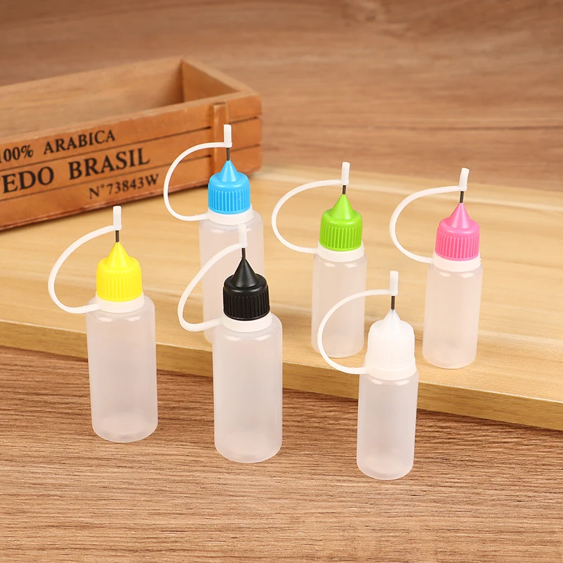 5Pcs 10/20/30ML Refillable Plastic Ceramic Pottery Tools Squeezable Needle Bottle Point Line DIY Polymer Clay Tools Gifts