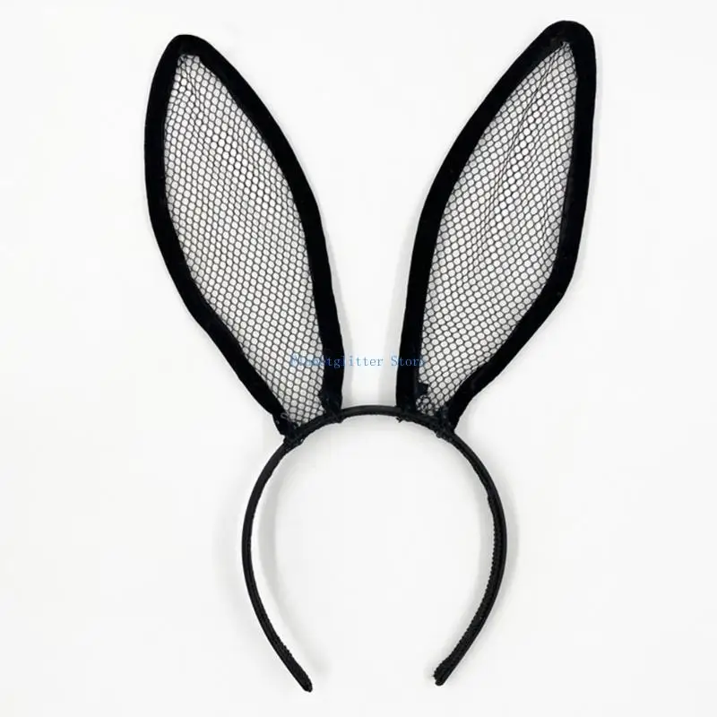 652B Bunny Ears Hoofdband Easter Rabbit Ears Leuke mode cosplay kostuumaccessoires voor volwassenen één zwart of wit