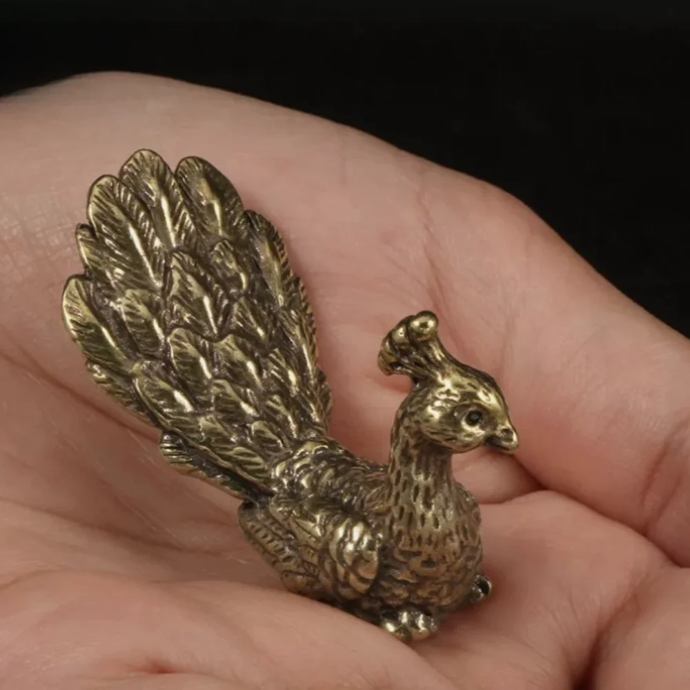 

Antique Brass Peacock Figurine Tabletop Decoration Vintage Animal Figurine