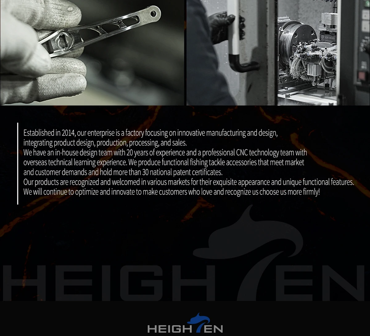 HEIGHTEN Spinnrolle mit Einzelgriff und Einstellbarem Spindelabstand von 40mm bis 50mm und 20mm Carbon-Knöpfen für Luya-Angeln – Detail 14