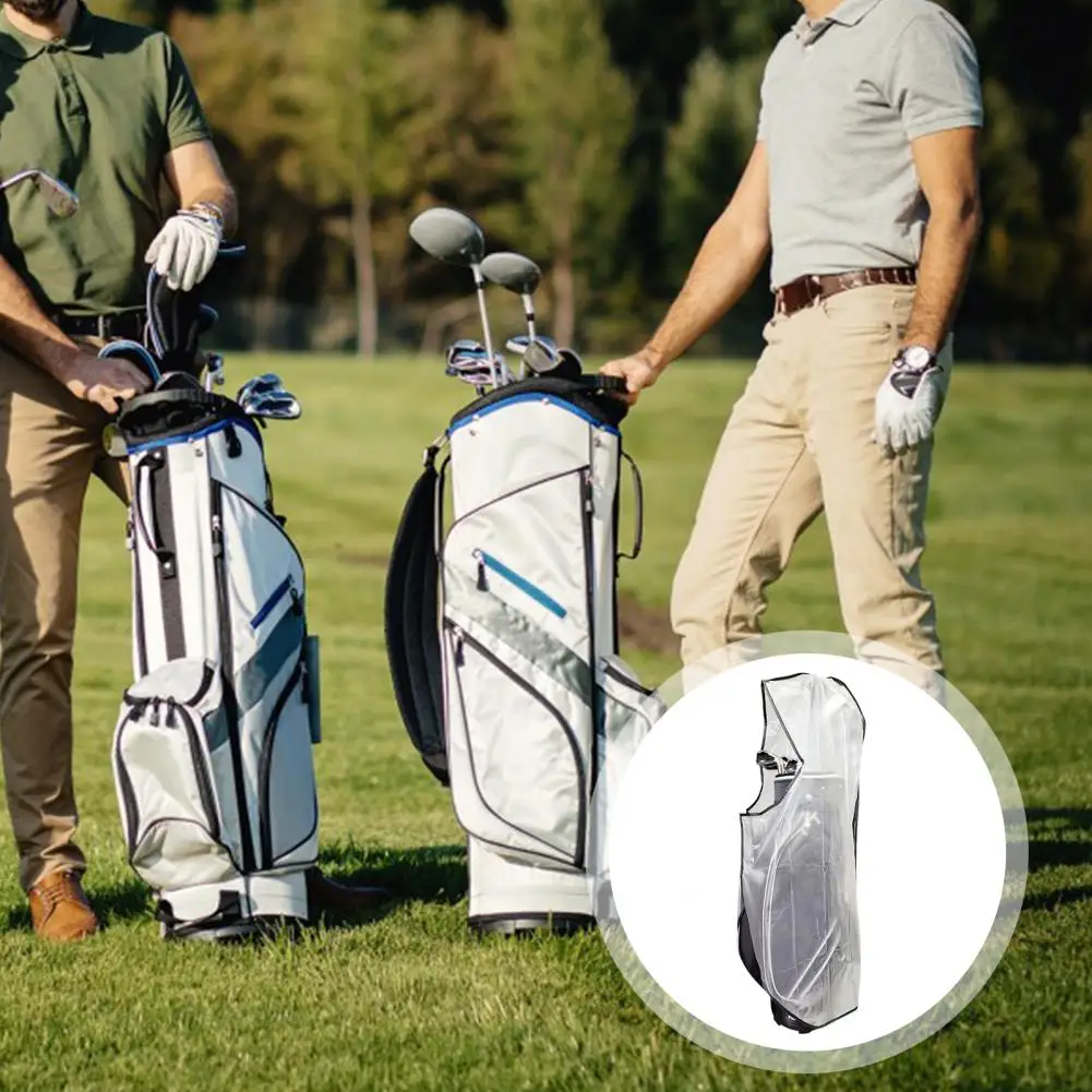 Waterproof Golf Bag Cover Waterproof Folding Golf Bag Rain Cover with Transparent Pvc for Men Women Heavy Duty Club