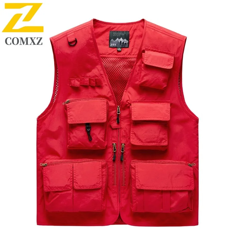 

COMXZ 2025 Men Lightweight Photography Vest Plus Size Outdoor Fishing Sleeveless Jacket Casual Coat Trendy