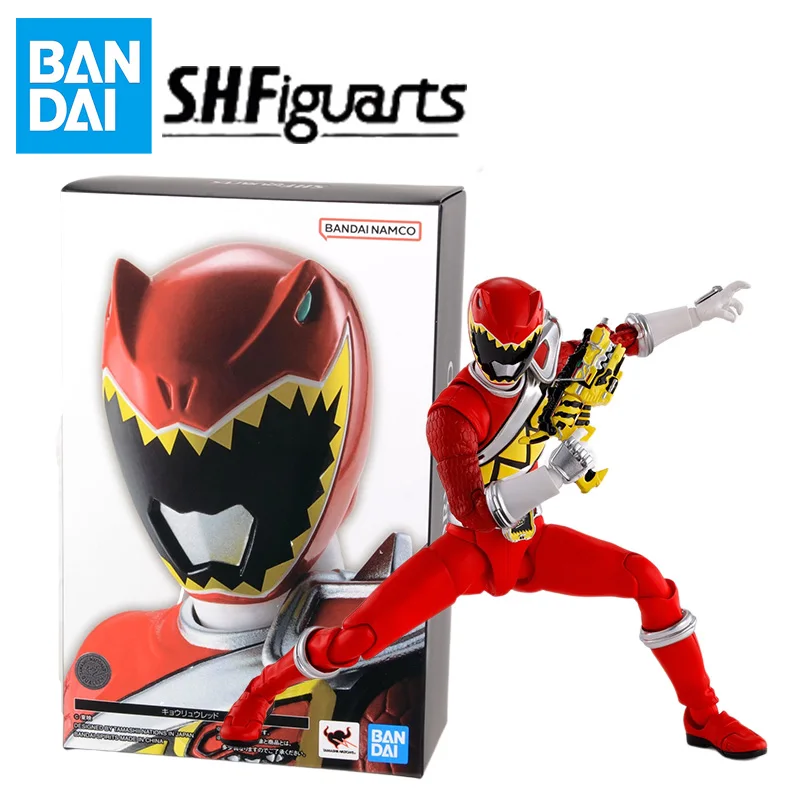 

In Stock Bandai Original Box SHF S.H.Figurats (Shinkoccou Seihou) Kyoryu Red Anime Action Figure Model Kit Toy for Children