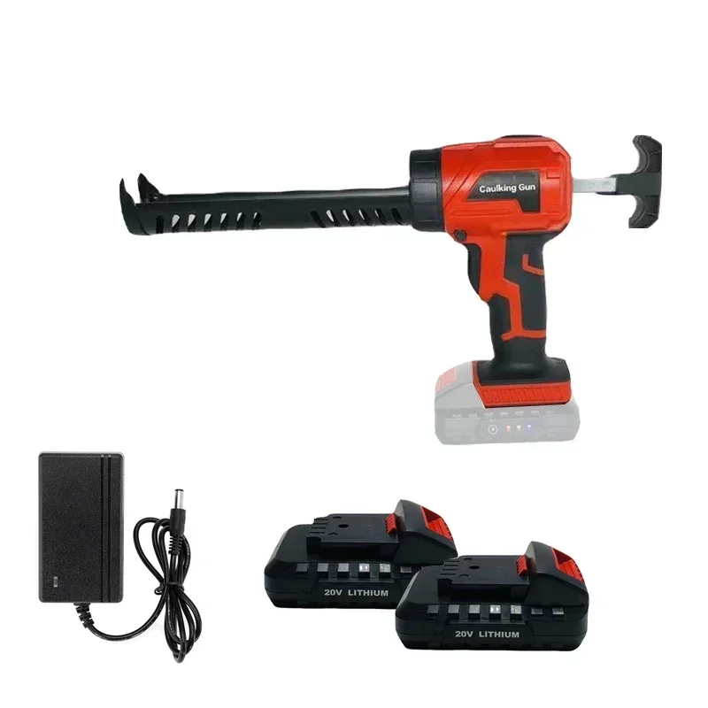 Electric Caulking Gun with 2Pcs 2000mA Lithium Battery 4-Speed Adjustable Electric Caulk Adhesive Silicone Gun Filling Sealing