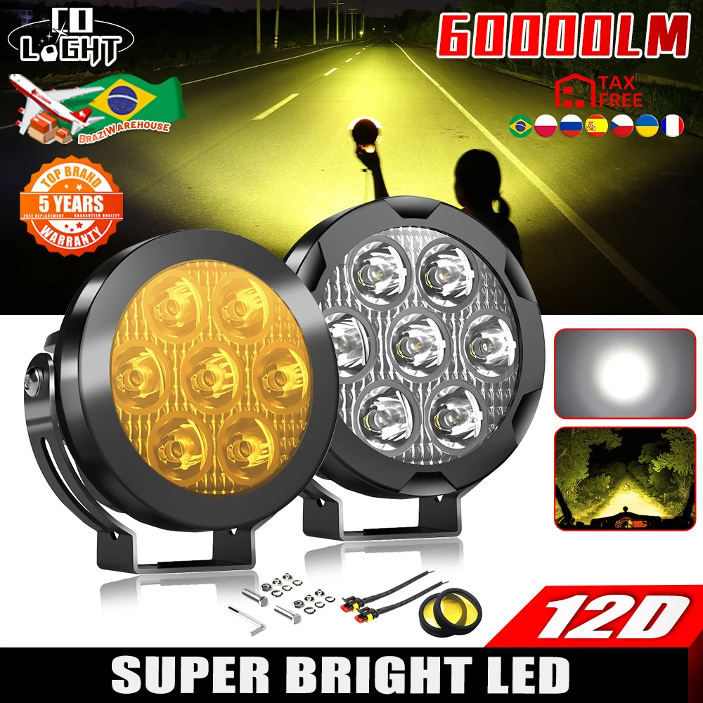 

CO LIGHT 5 inch Led Work Light 3500K 6000K For Tractor Led Spotlight Beam Headlight 4x4 Offroad Trucks Boat Driving Fog Lights