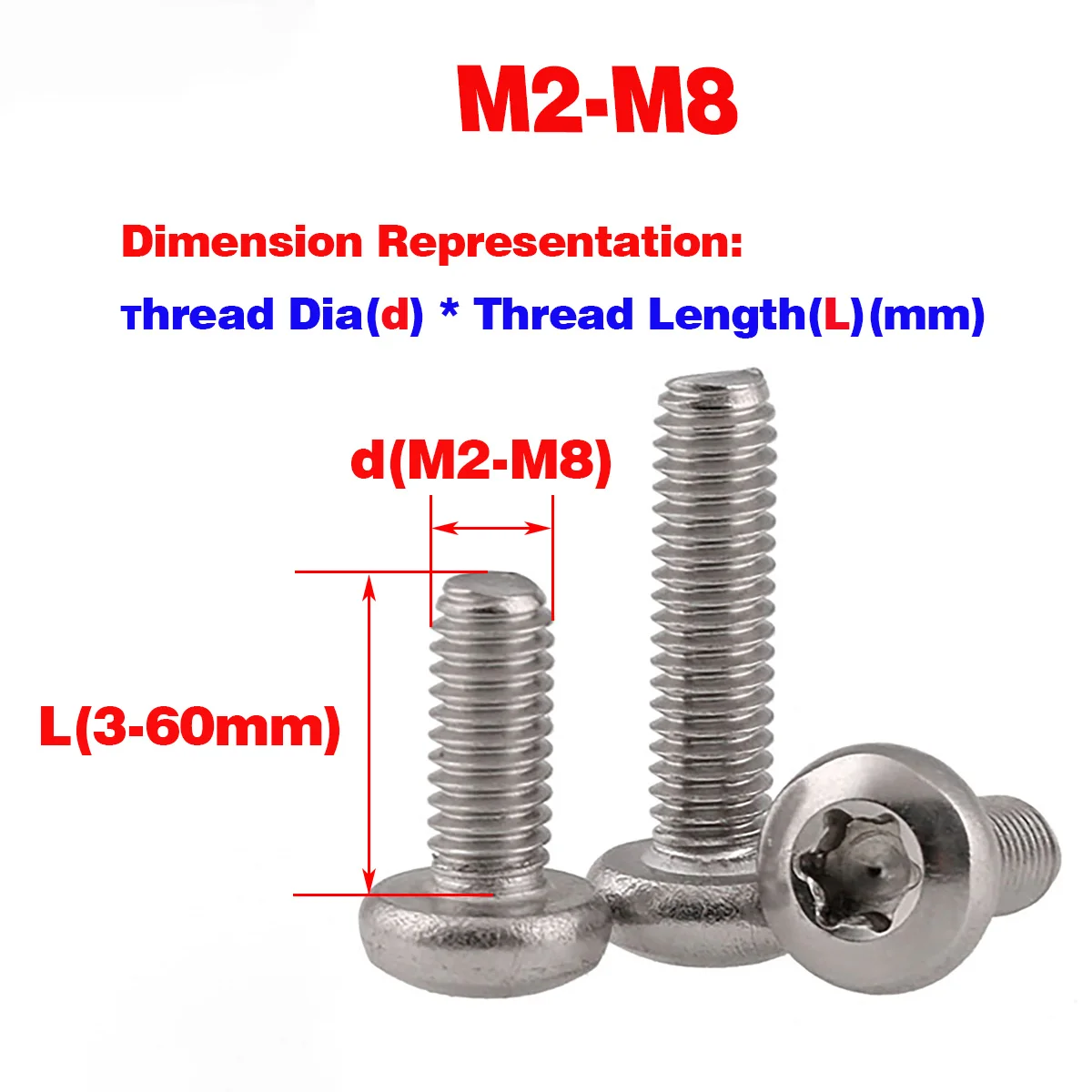 304 Stainless Steel Torx Pan Head Screw / Hexagon Socket Flower Round Head Screw M3M4M6