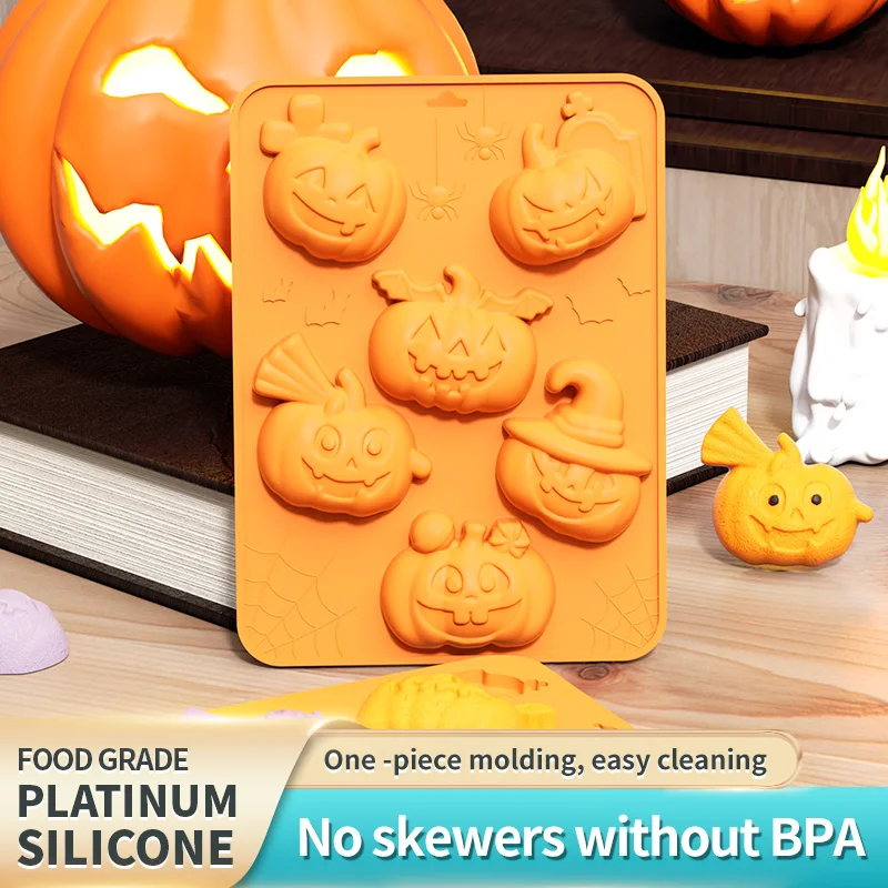 Pumpkin Silicone Molds, Fall Halloween Pumpkin Chocolate Molds for DIY Cake, Chocolate, Candy, Jelly, Wax Melt, Ice Cubes