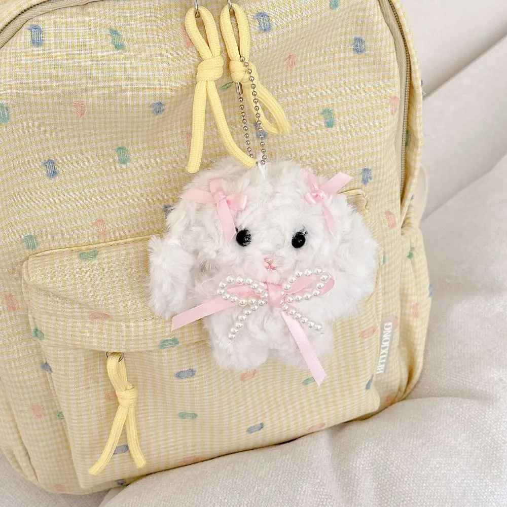 لطيف الكرتون الأرنب أفخم دمية مفتاح سلسلة Bowknot لوليتا أفخم حلقة رئيسية محشوة مفتاح حامل #4