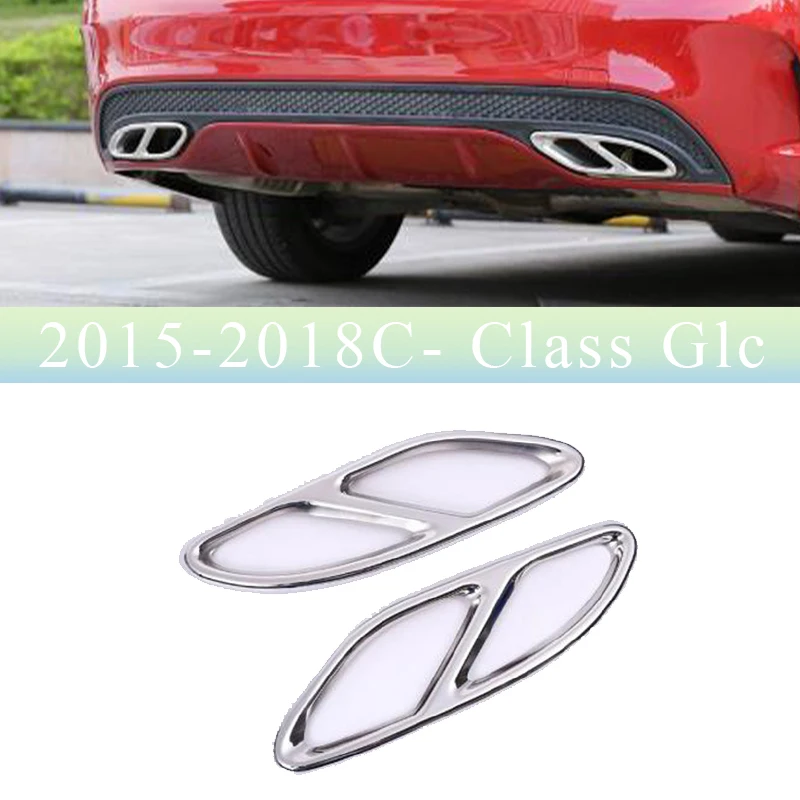 

For Mercedes Benz C Class 2016-2019 Exhaust Muffler Pipe Tip Tailpipe Decoration Cover Trim