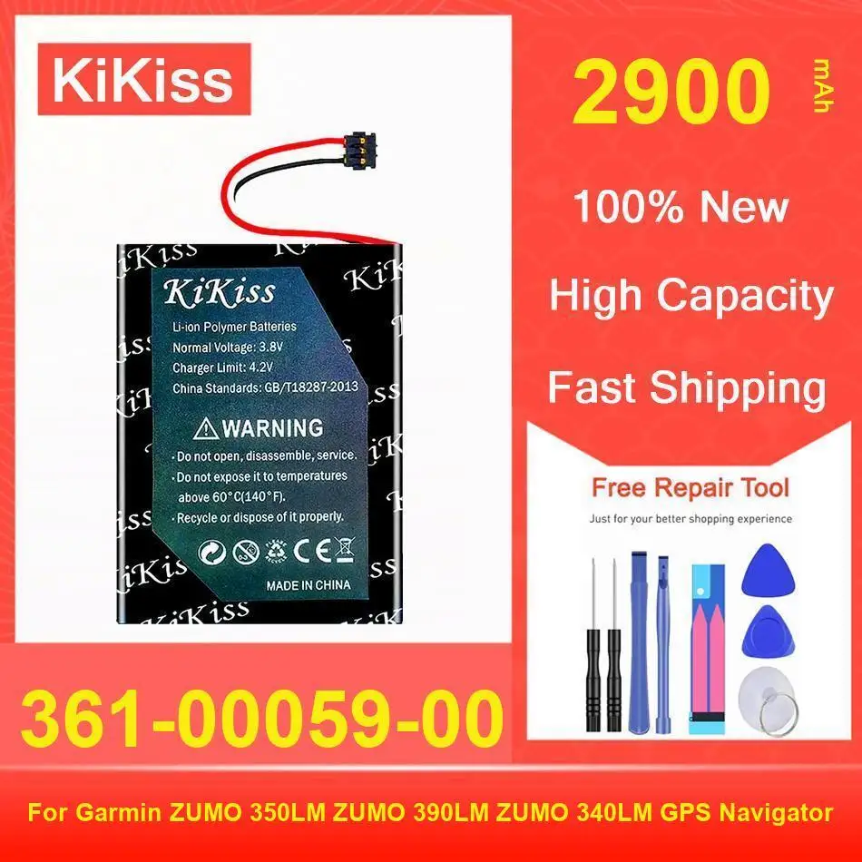 

Kikiss Battery 2900Mah 361-00059-00 For Garmin ZUMO 350LM 390LM 340LM GPS Navigator