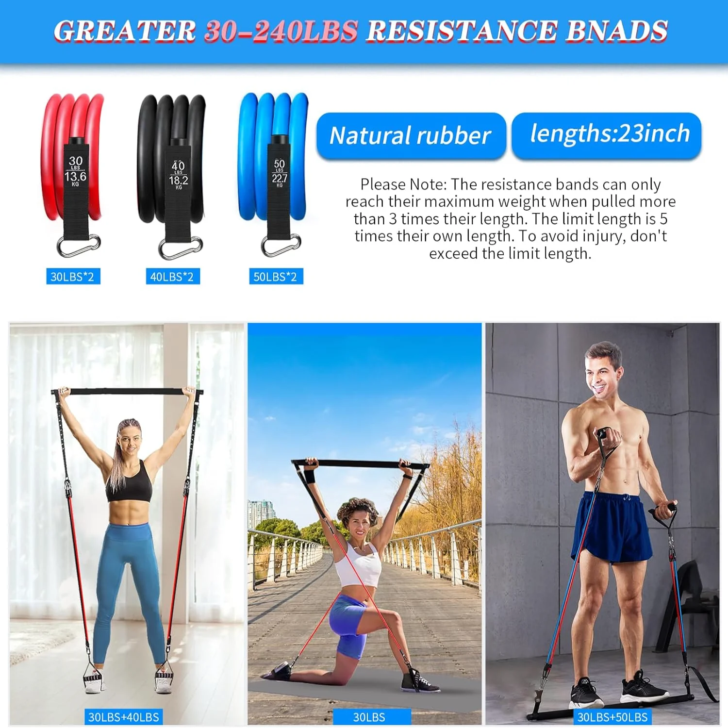 

with 6 Resistance Bands,Yoga Exercise with AB Roller,Portable Gym for Women and Men ,Workout Equipment for Legs,Hip,Waist and