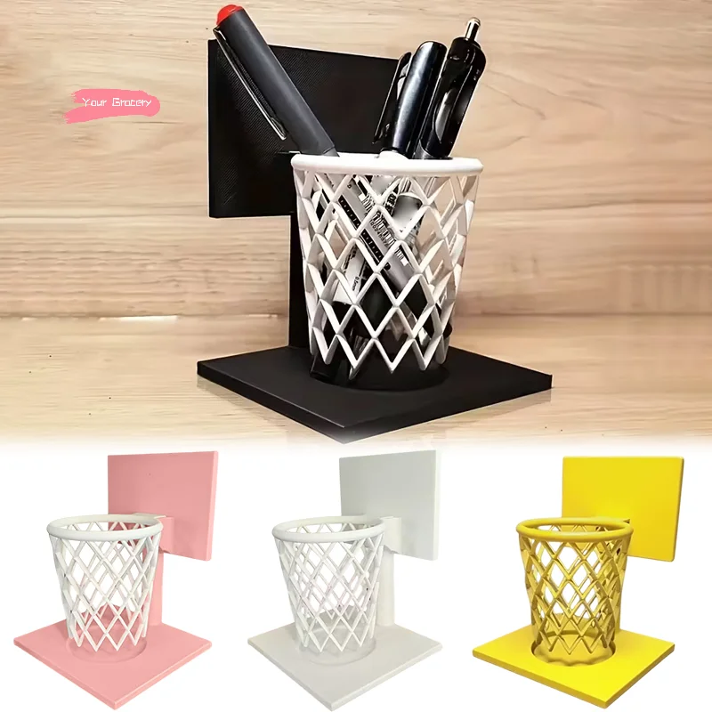 

Креативный настольный держатель для ручек с баскетбольным кольцом и основанием — компактный органайзер для дома, школы, офиса, декоративный аксессуар