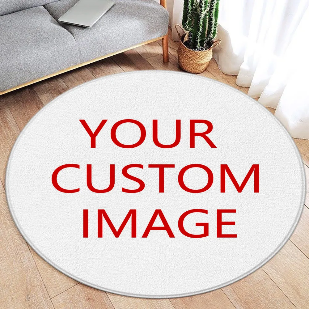 Custom Round Carpet Cartoon Animal Floral Ocean Forest Landscape Modern Customised Mats Home Living Room Bedroom Decor Floor Rug