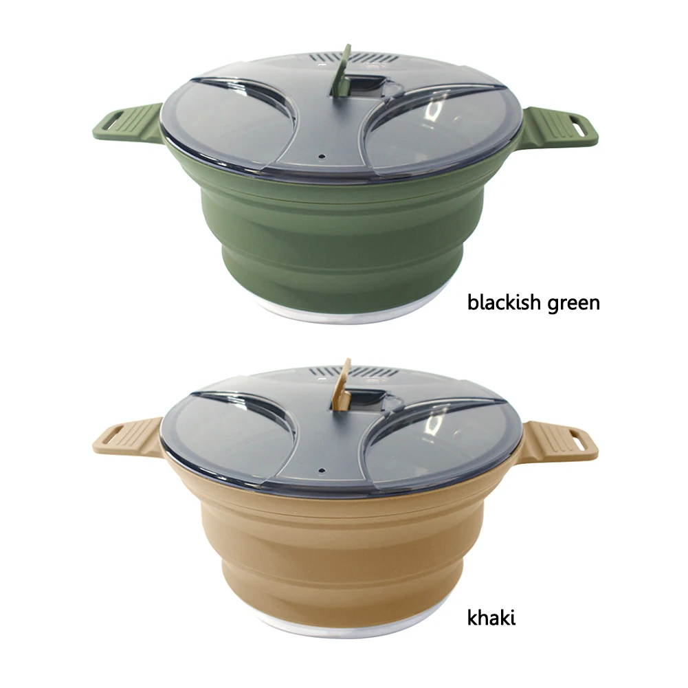 Foldable Portable Camping Cookware Pot Heat Resistant Camping Teapot with Handle for Outdoor Fishing for Picnic Travel Tableware