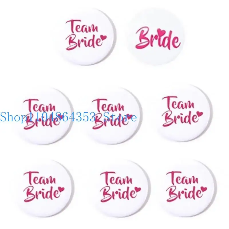 652F 6/8/11Pcs Bride and Bride Squad Pins Bachelorette Party Badges for Wedding Party