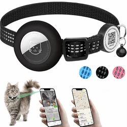 for AirTag GPS Cat Collar with QR Tag, Reflective Apple Tag Pet Collar with Air Tag Holder & Cat Tag, AIRTAG Case Kitten Collar