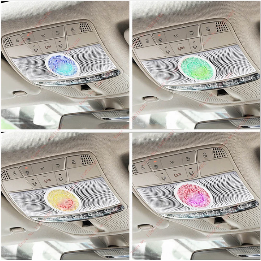 64 Colors LED Roof speaker Tweeter Cover For Mercedes Benz C/GLC/E/S W213 W205 X253 Metal Ambient Light Decorative Cover