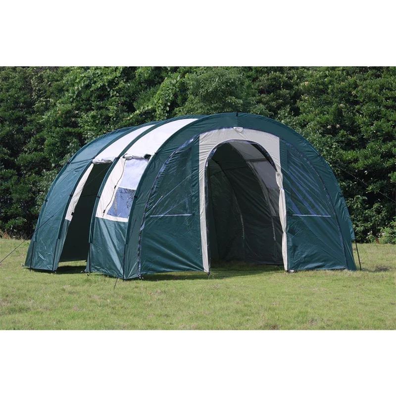 Outdoor Deluxe Large Family Use 2 Rooms Stretch Camping Tents