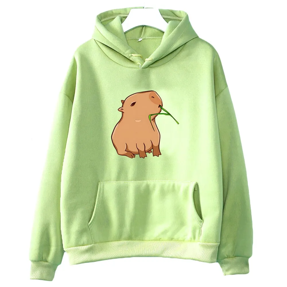 Sweats à capuche unisexes Capybara Print Cartoon Top, Sweats à capuche drôles, Kawaii, Harajuku Graphic Pullover, Sweats à capuche pour adolescents,