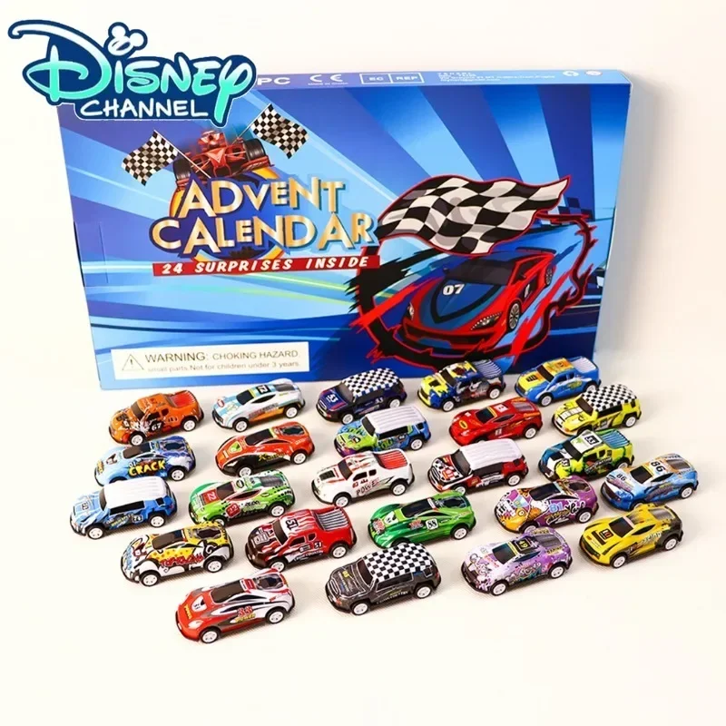 

24pcs Disney Christmas Countdown Calendar Car Toy Model Set Children's Car Countdown Calendar Christmas Gift