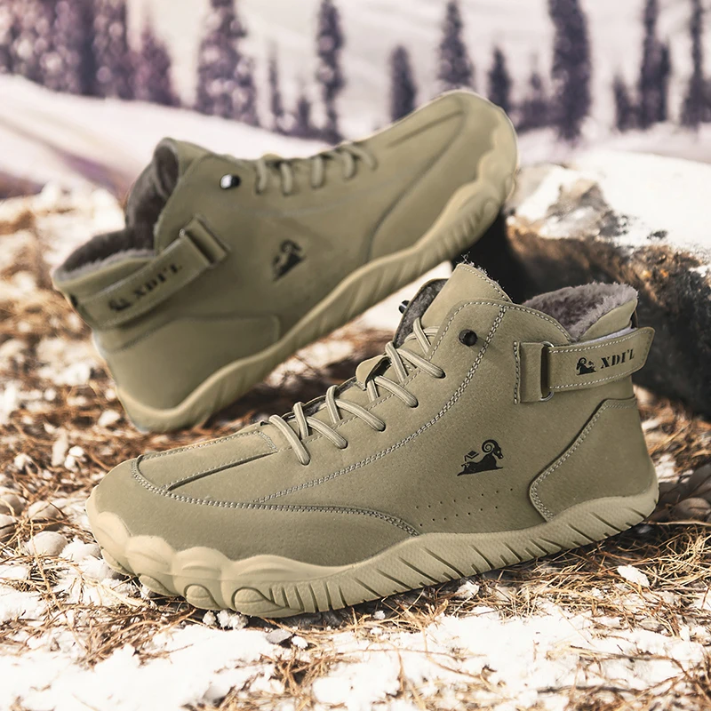 

Мужские ботильоны на подкладке, повседневные рабочие модные ботинки с высоким берцем, морозостойкая теплая удобная хлопковая обувь для мужчин