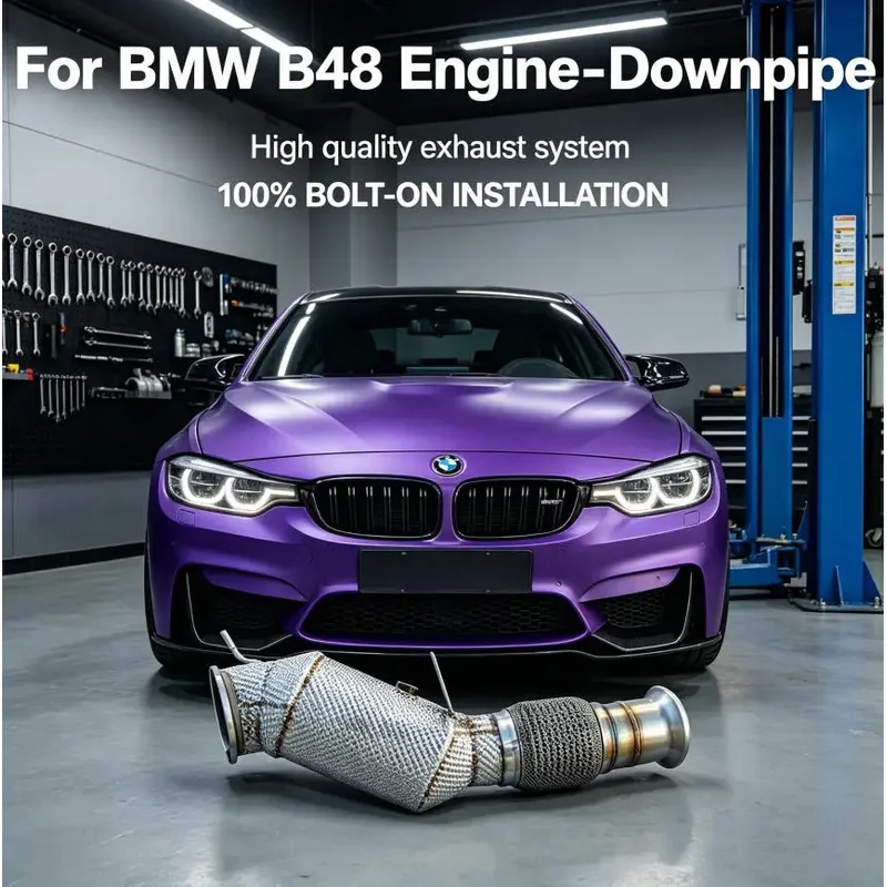 Sonicdiy B48 SS304 Catted Downpipe High Flow Catalytic Exhaust Pipe for BMW 320i 325i 330i 2.0T 2019-2024