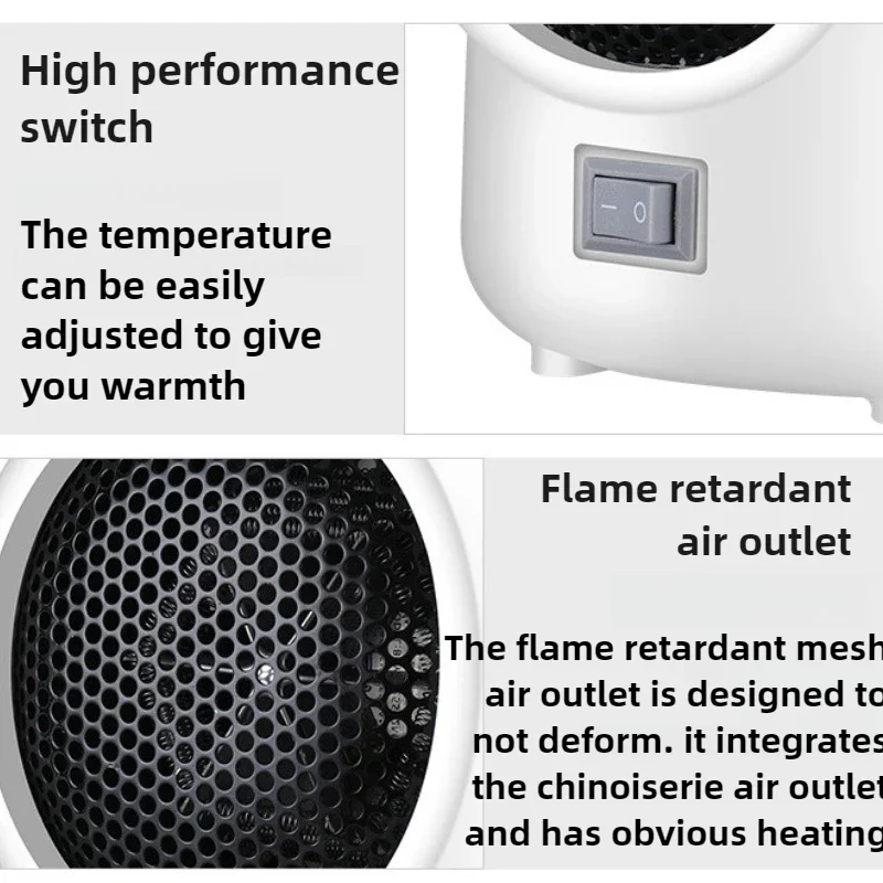 Portable Desktop Heater Mini Small Electric Heater Silent Heating Fan for Home Dormitory Office Hot Air Blower Home Appliance