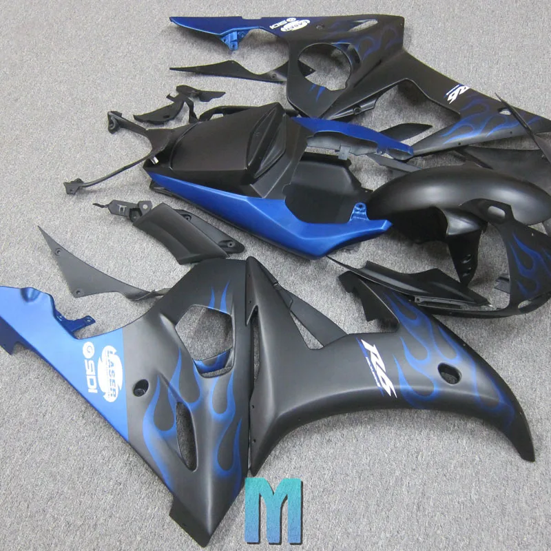 Hot Sales Fairing Kit for YAMAHA YZFR6 2003 2004 2005  Bodywork Blue Flame Fairings Set YZF R6 03 04 05 Road Racing Plastic Part