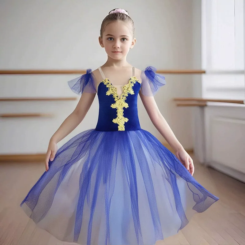 

Длинный профессиональный балетный костюм, классическая балетная пачка для выступлений, балетная пачка для детей и девочек, принцесса для взрослых, танцевальное балетное платье