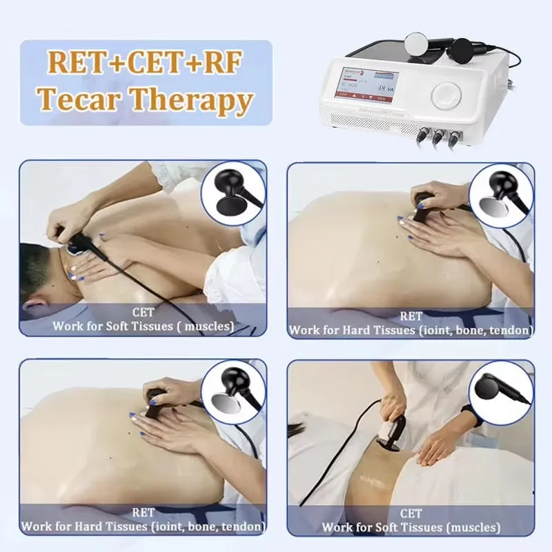Adjustable Power RF Physiotherapy Equipment with Ergonomic Handle and Four-Wheel Trolley for Injury Recovery