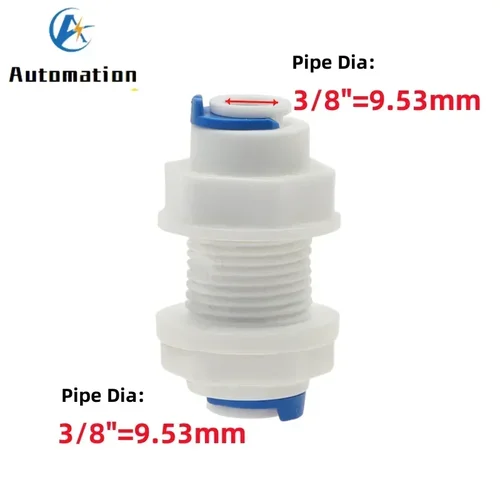 Imagen 2 del producto 5 uds sistema de ósmosis inversa mamparo recto igual 1/4 ""3/8"" OD conexión de manguera acoplamiento RO agua conector rápido de plástico