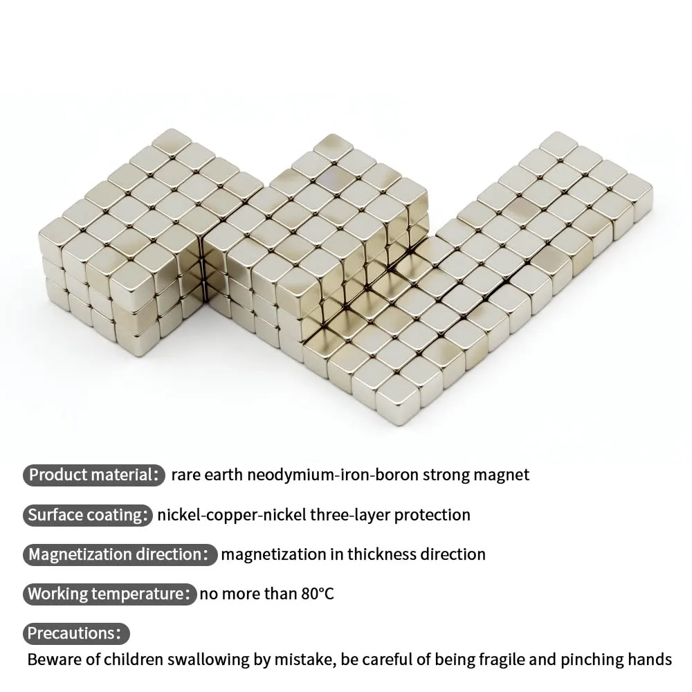5x5x5mm Super Strong Neodymium Magnet N35 NdfeB Permanent Magnetic imanes Block Powerful Magnets Refrigerator Magnet image 3