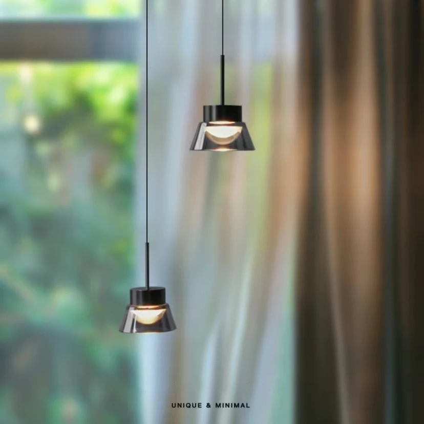 

Nordic Minimalist Black Pendant Lamp Creative Glass Chandelier Living Dining Room Popular LED Hanging Light Cafe Bar Droplights