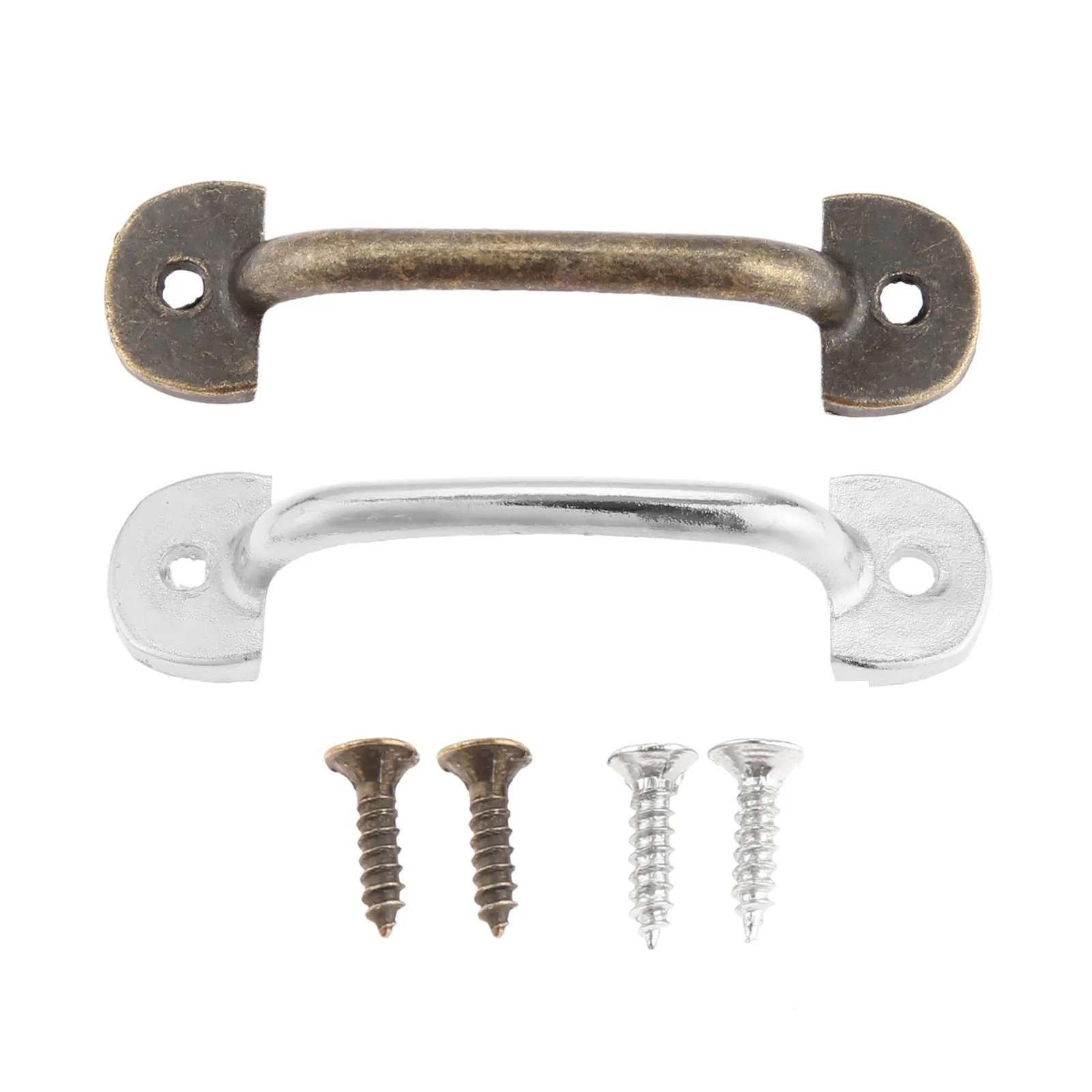 5pcs/lot Alloy Handles w/screws Antique Bronze/Silver Pulls 50mm Hole Drawer Door Cabinet Vintage Decor Kitchen Chest 60x16mm