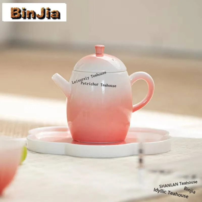 

150 мл ручной работы градиентный чайник из арбуза красный чайник из дракона жемчуга домашний чайник для заваривания чая с отверстием в виде шара чайный набор кунг-фу подарки