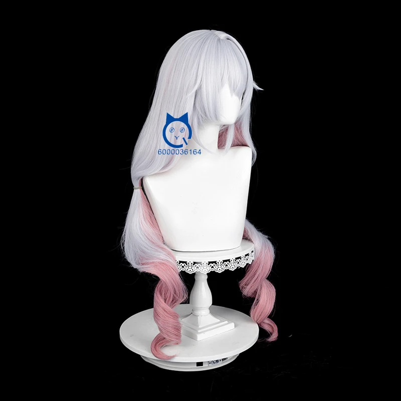 Honkai Impact 3 Theresa Apocalypse Cosplay Perücke 90 cm Silber Weiß Rosa Farbverlauf Perücke Cosplay Anime Expo Hitzebeständige Synthetik